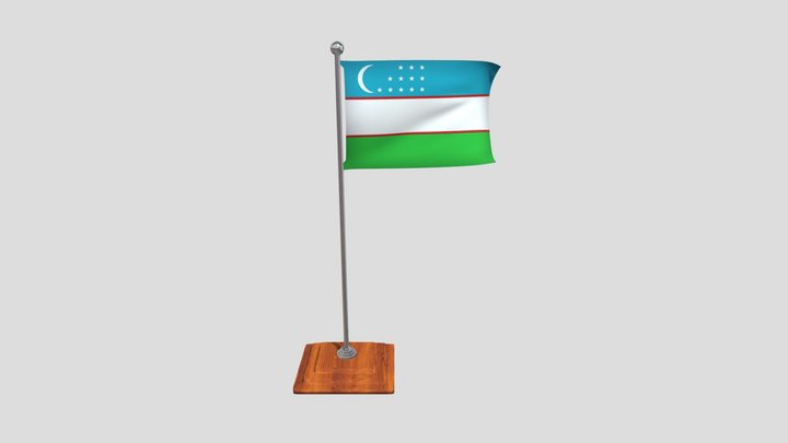Uzbekistan Flag 3D Model