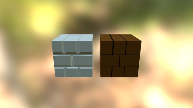 Mario Brick Block 3D Model
