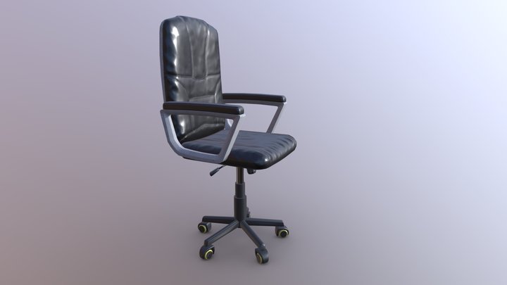 Office (home) black chair. 3D Model