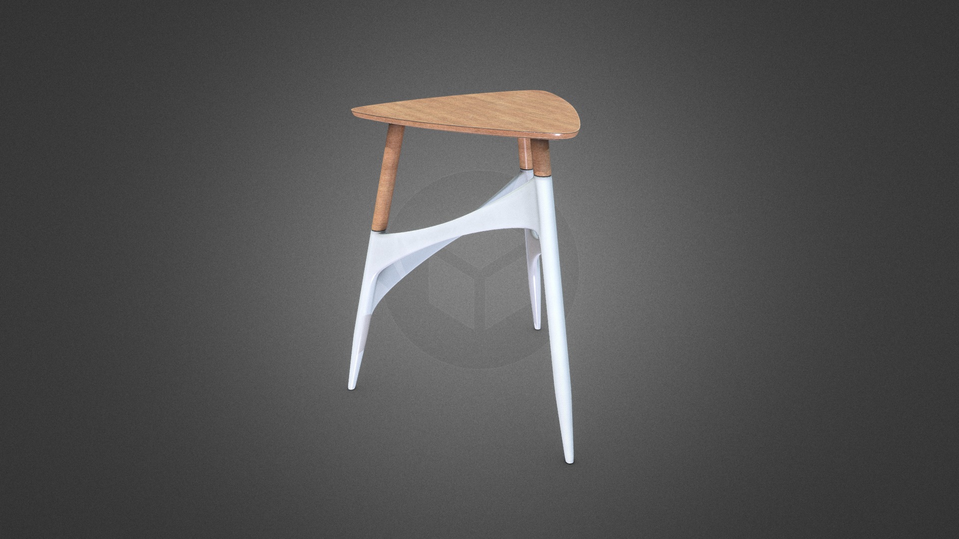 3D model Modern Stool - This is a 3D model of the Modern Stool. The 3D model is about a wooden chair with a cushion.