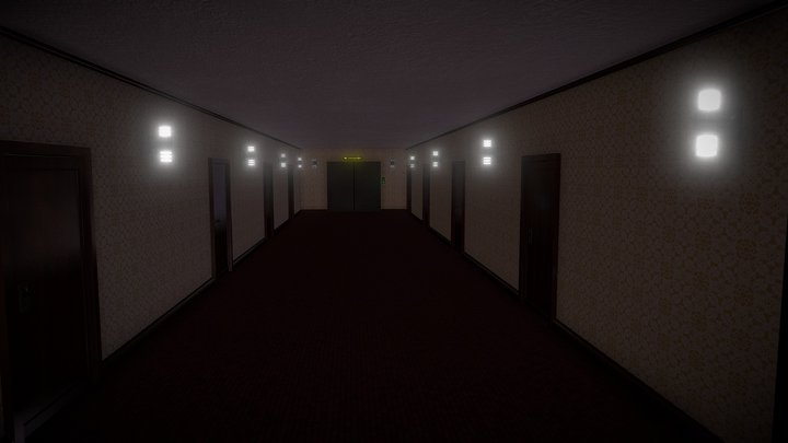 Pasillo elegante de hotel 3D Model
