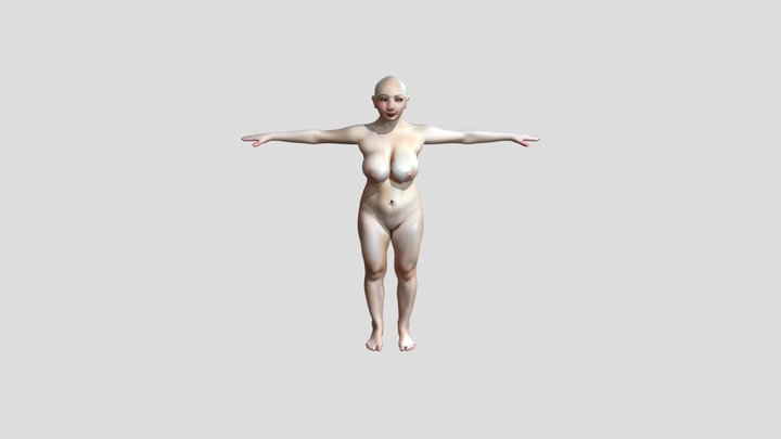 Standing nude human female 3D Model