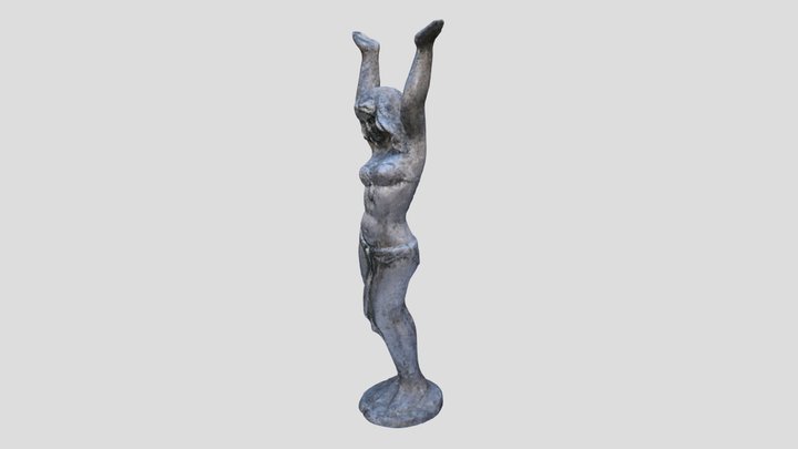 Classical Female Statue Medium Poly Scan 3D Model