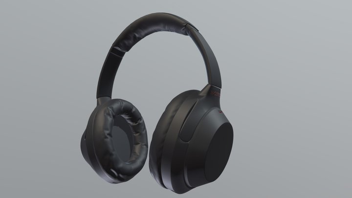 Black Sony WH-1000XM4s 3D Model