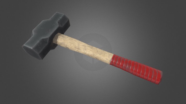 Low Poly Hammer 3D Model