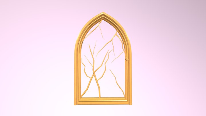 window with branches 3D Model