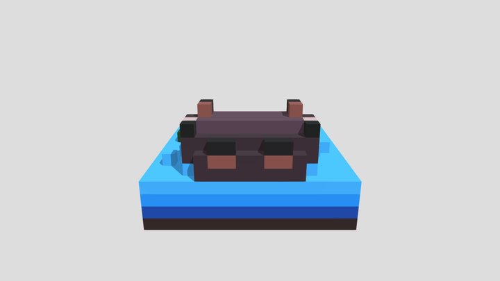 Hippo In Water - Voxel 32x32 – Gratis 3D-model STL