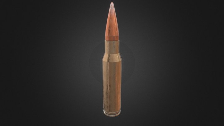 .308 Winchester Bullet 3D Model