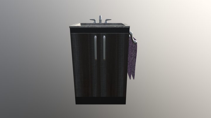 Sink with Towel 3D Model
