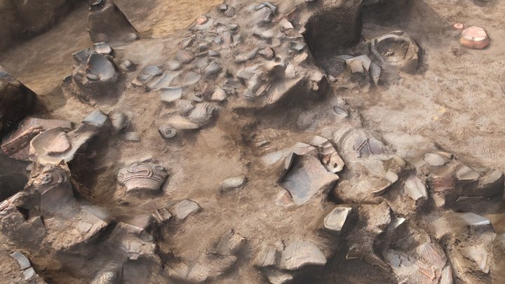 縄文土器の廃棄（椚谷遺跡)  Abandonment of Jomon potsherds 3D Model
