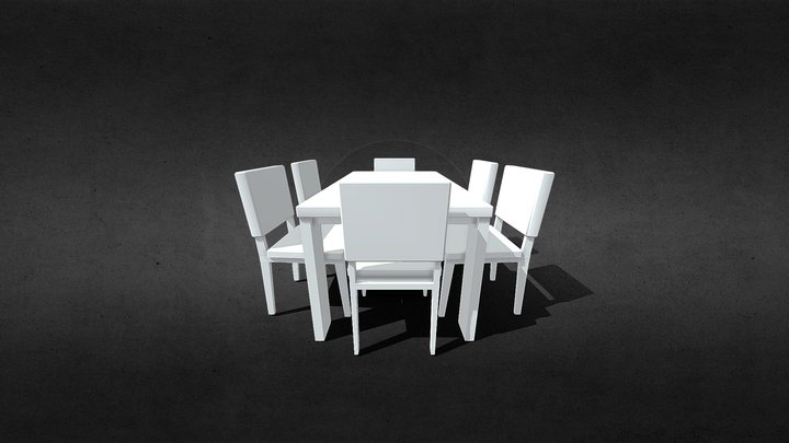 Minimalist Dining Table 3D Model
