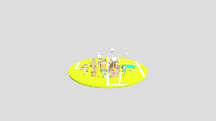 Little Town 3D Model