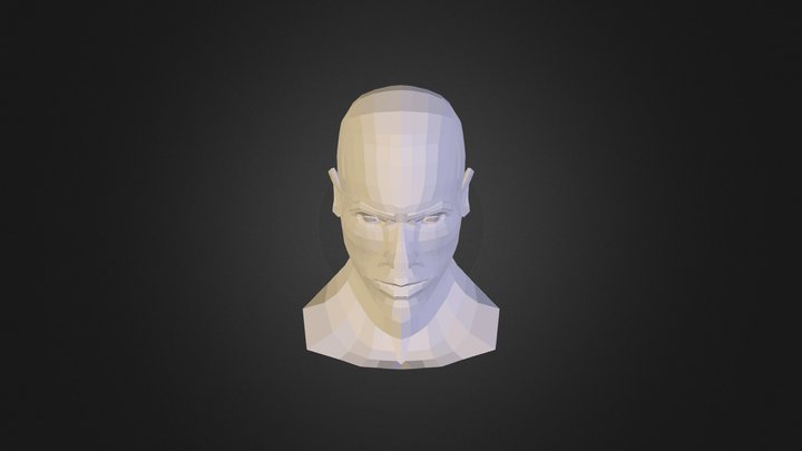 Male Head Low Poly 3D Model