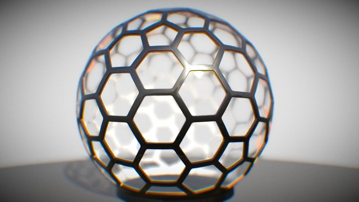 Glass Sci Fi Hexagon Dome FREE 3D Model