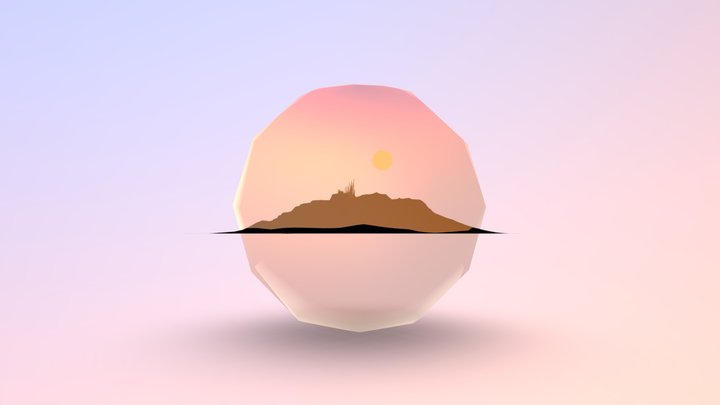 Sunset Scene for Sketchfab 3D Model