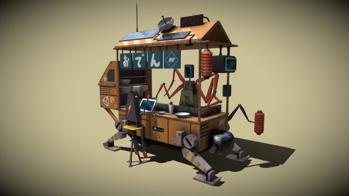 Robots Food Stand 3D Model
