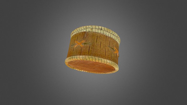 Orange Flower Bark Box 3D Model