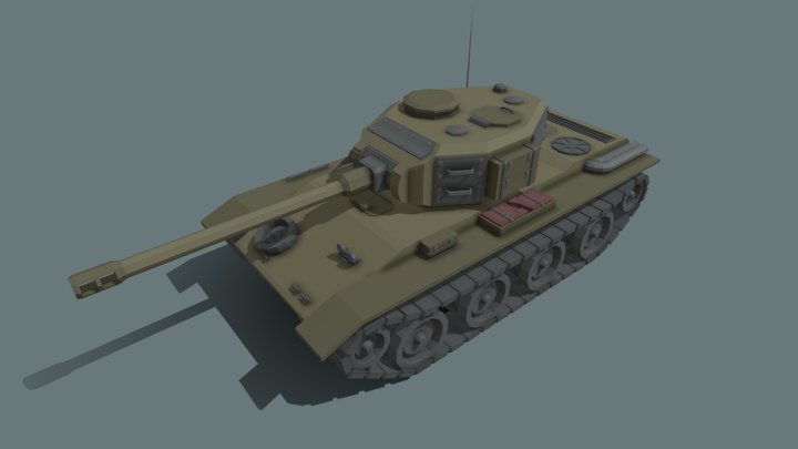 Fictional LowPoly Tank no.2 3D Model