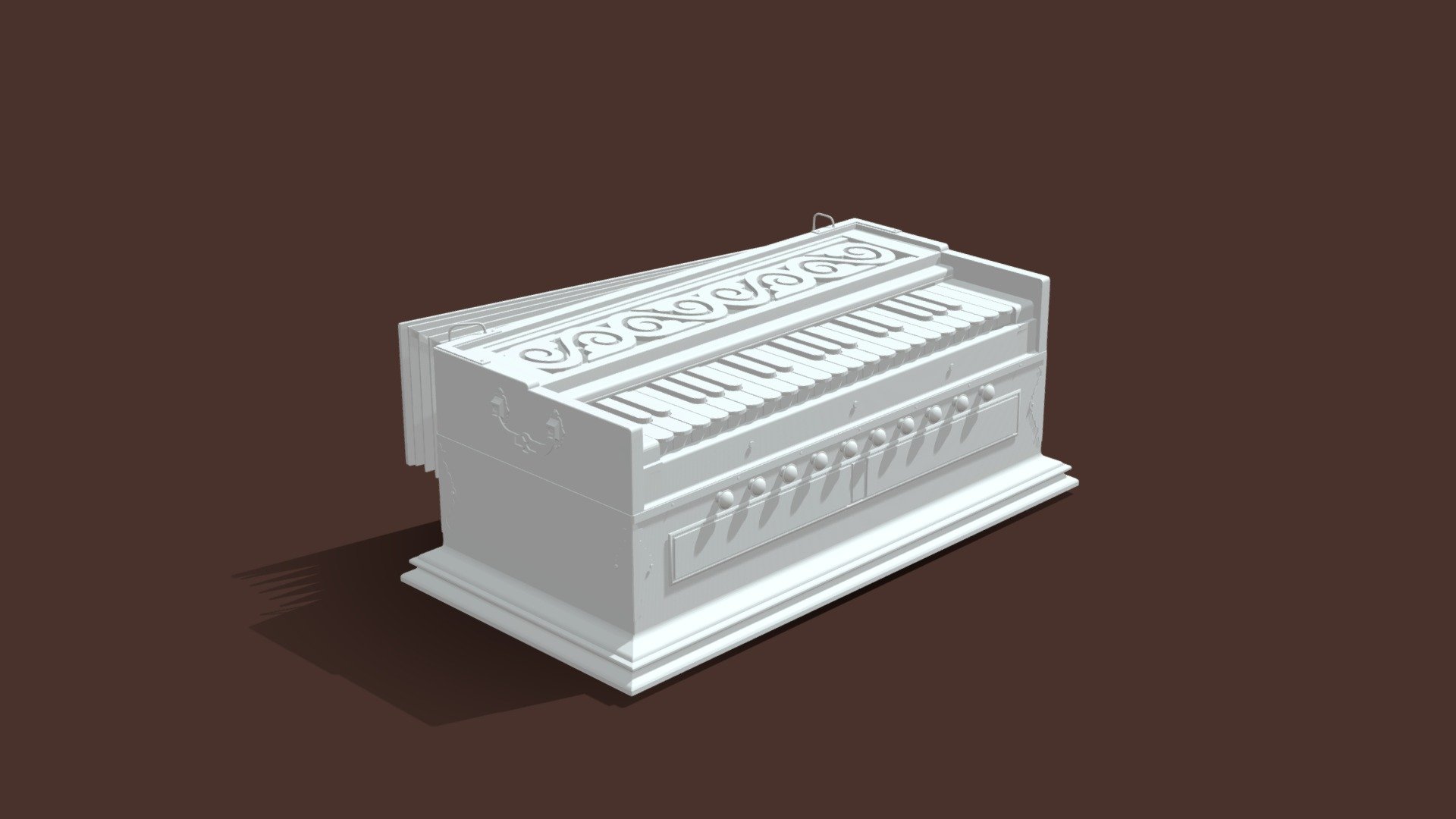 HighPoly 3d Harmonium, Indian instrument Download Free 3D model by