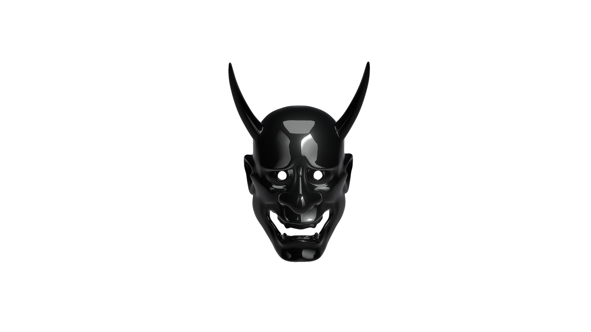 3D model Hannya Full Size - This is a 3D model of the Hannya Full Size. The 3D model is about a black and white mask.