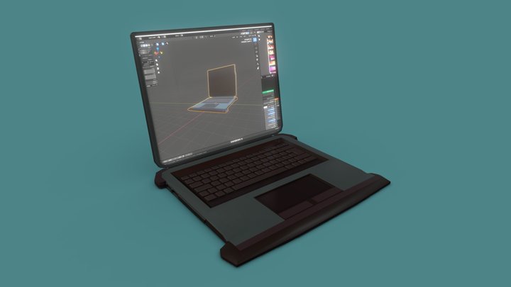 Gamer Laptop (Editable Display) 3D Model