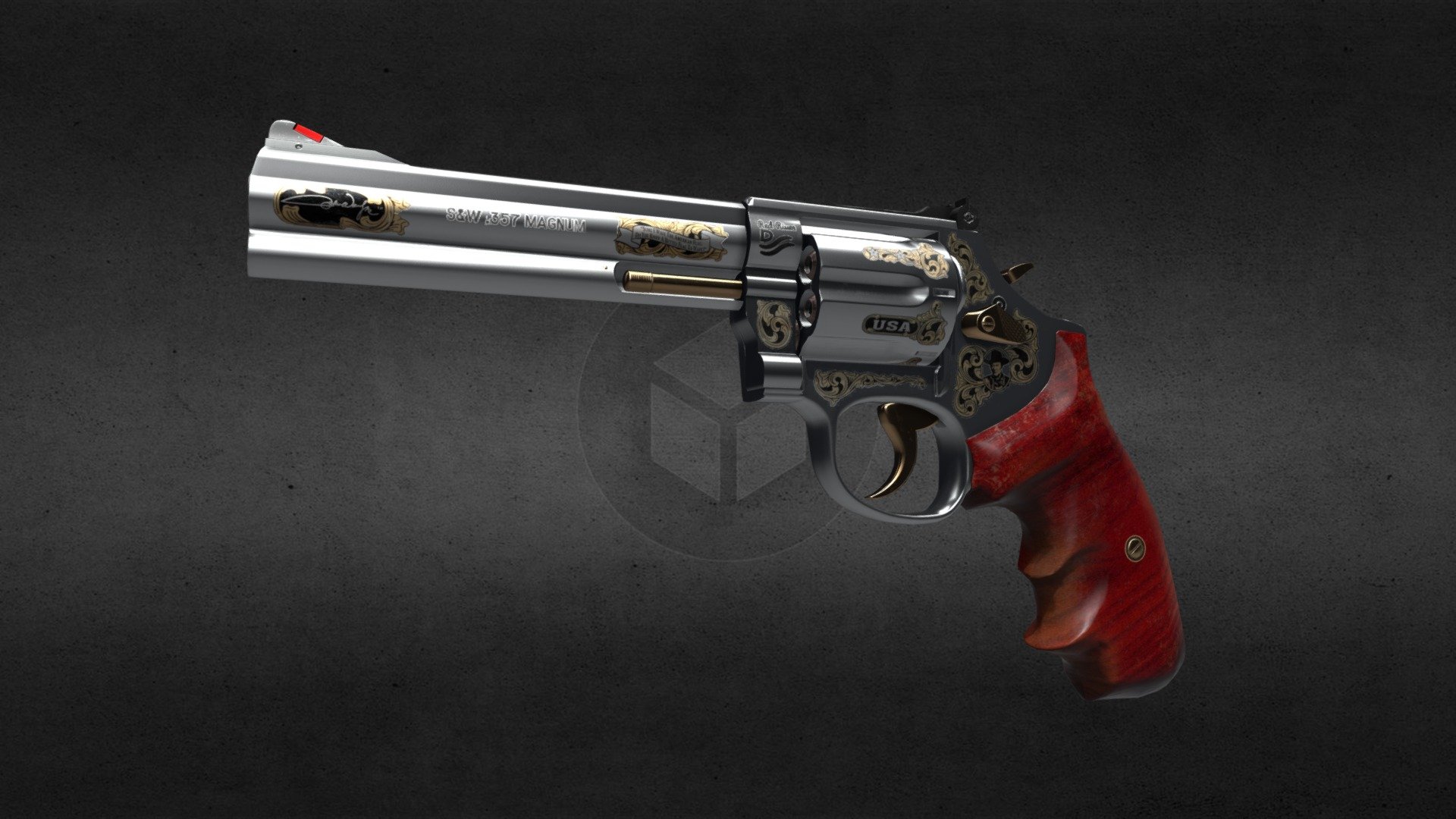Smith and Wesson .357 Revolver Game Asset