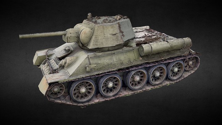 soviet tank T34 vehicle photoscan 3D Model