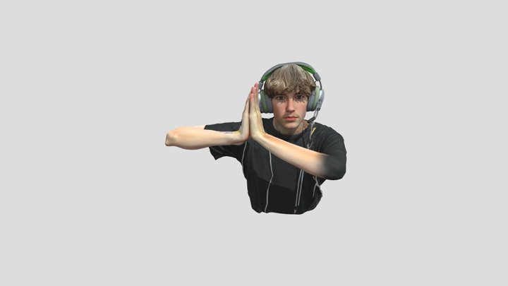 Gamer Headset Pose 3D Model