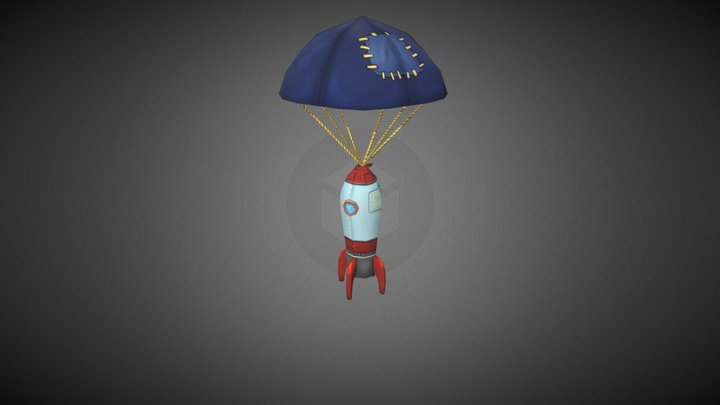 Cartoon Rocket 3D Model