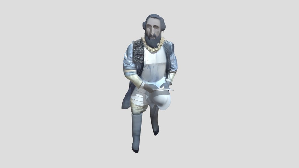 Historical explorer statue figure.