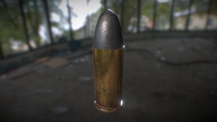 9x19 Lead bullet 3D Model