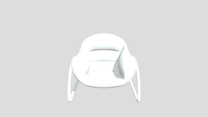3D model Poltrona girevole salotto rossa 3d model VR / AR / low-poly