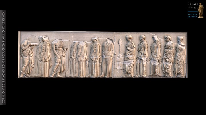 3D rendering of Parthenon East Frieze Part 5