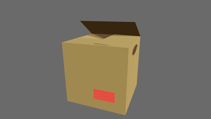 [Low Poly] Cardboard Box 3D Model
