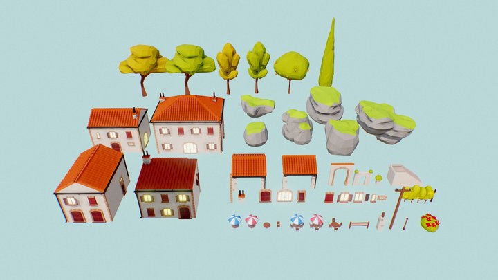 Village pack 3D Model