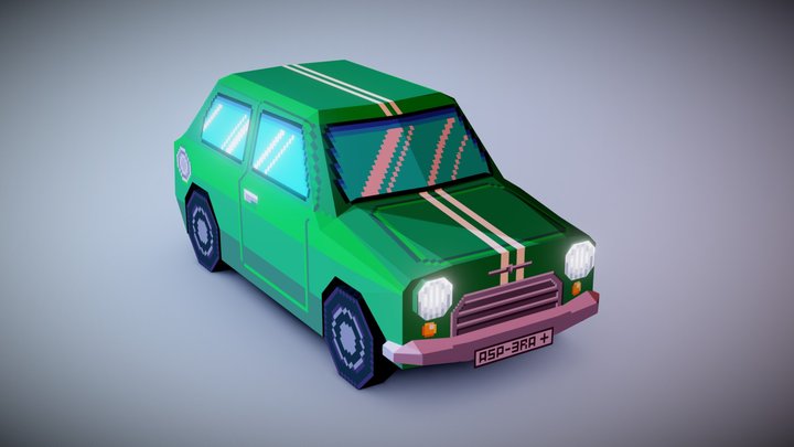 Pixel car 3D Model
