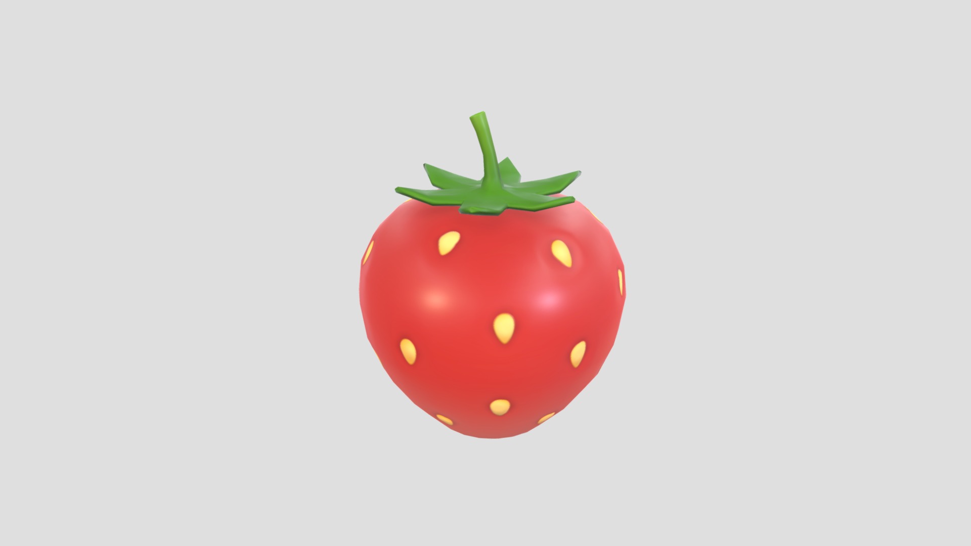 3D model Strawberry - This is a 3D model of the Strawberry. The 3D model is about a red apple with a green stem.