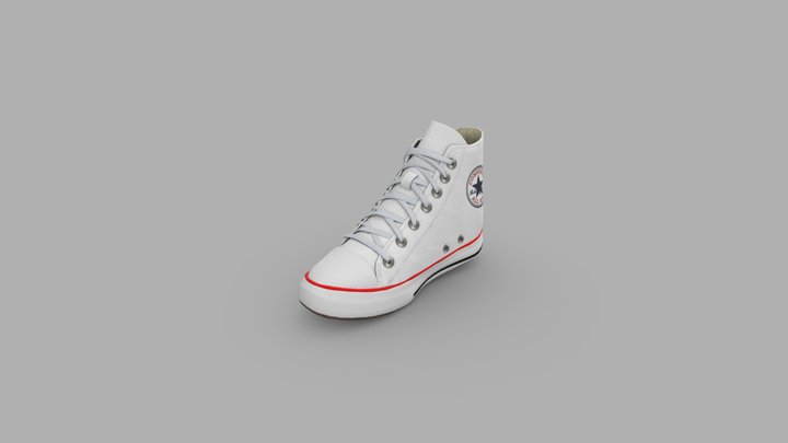 Converse Shoe White 3D Model