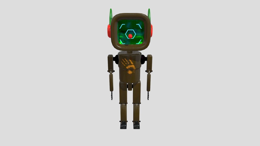 Scifi Humanoid Robot Low Poly Character