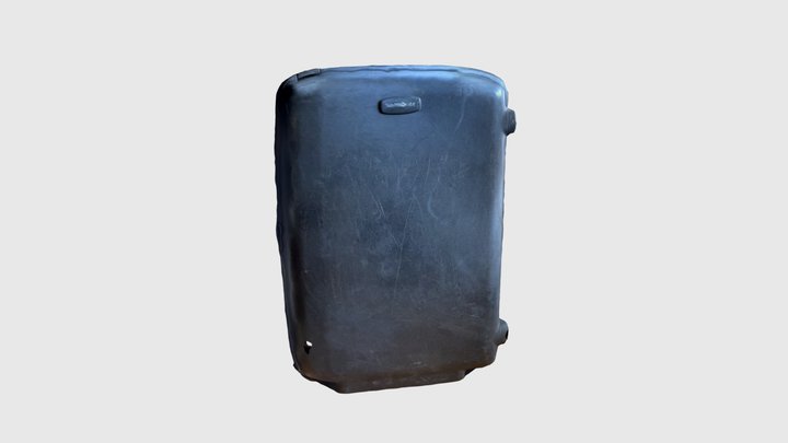 Black used  travel suitcase 3D Model