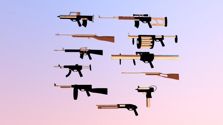 GUN PACK 3D Model