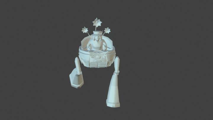 Queen Elizabeth the II in Mecha suit 3D Model