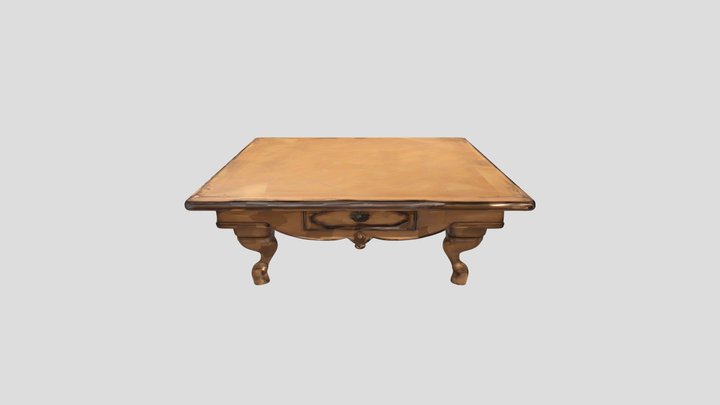 Vintage Wooden Table 3D Model