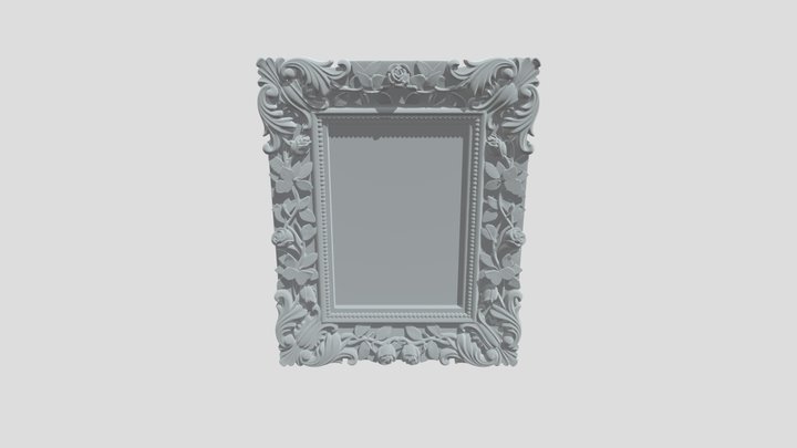 Рама Rococo Rose and Butterfly Frame 3D Model
