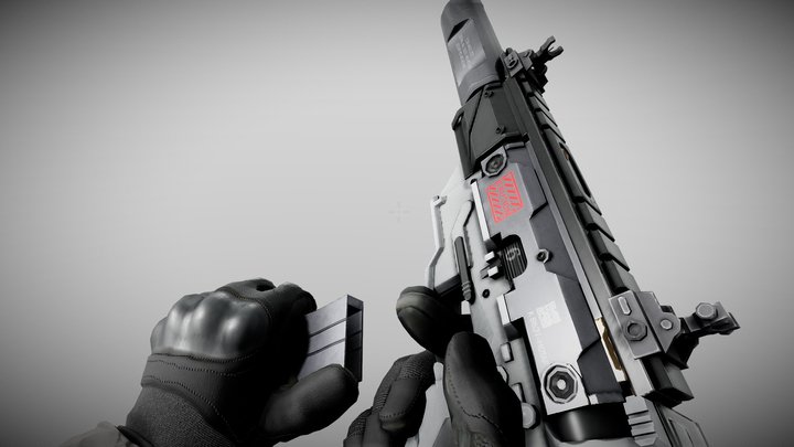 Animated Rifle 3D Model