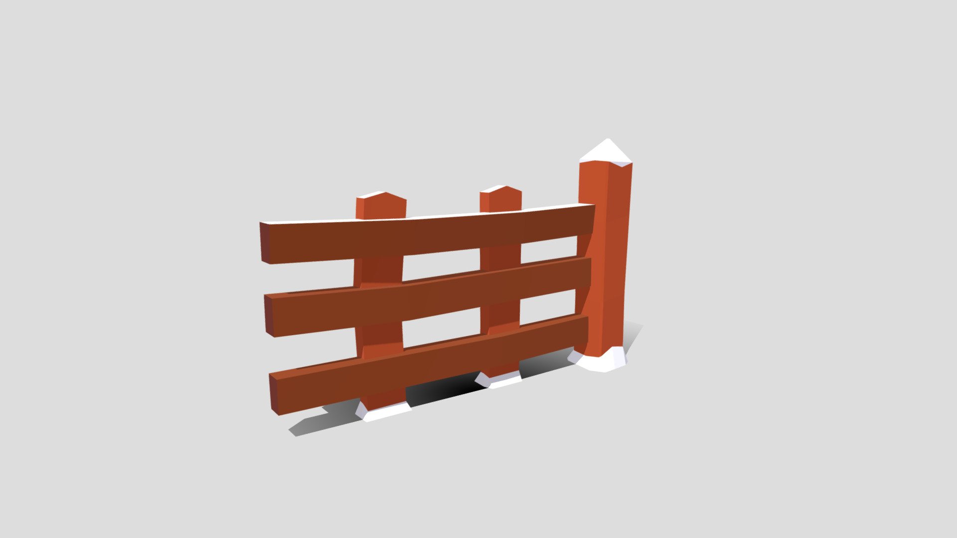 Low poly wood fence with snow Download Free 3D model by assetfactory [fabc2ab] Sketchfab
