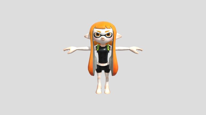 Splatoon - Inkling Girl||Orange version 3D Model
