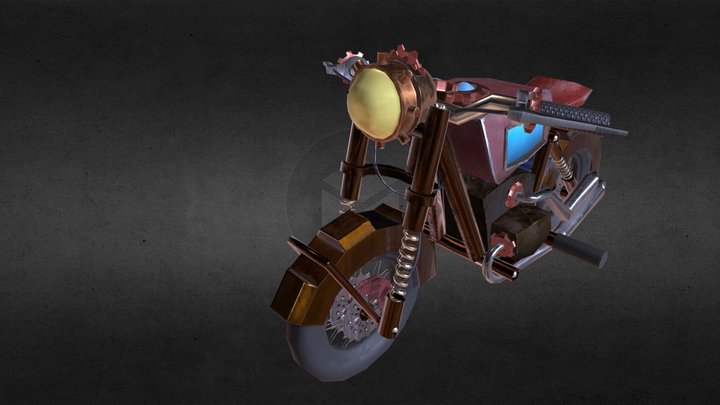 Steampunk Motorcycle 3D Model