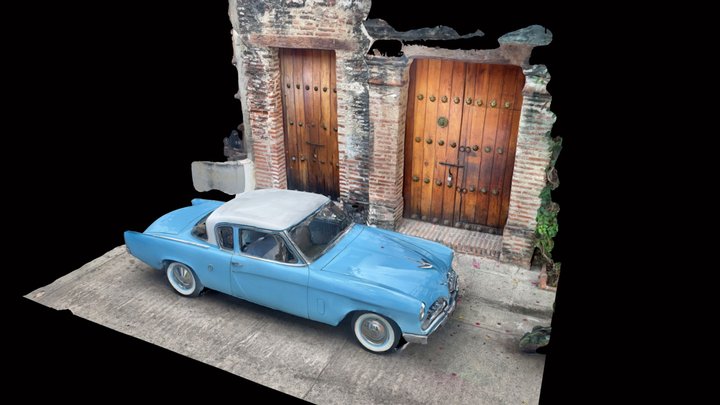 Vintage car in Getsemani 3D Model