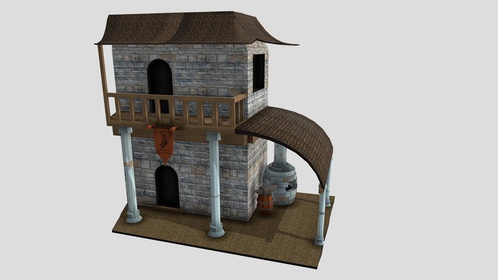 Tentative de forge médiéval 3D Model